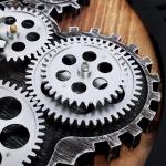 Large Vintage Industrial Wall Clock with Gears