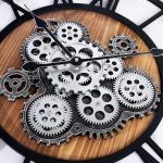 Large Vintage Industrial Wall Clock with Gears
