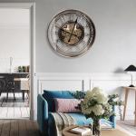 Vintage Steampunk Wall Clock with Moving Gears