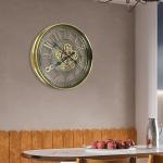 Large Bronze Steampunk Wall Clock with Gears