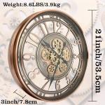 Vintage Steampunk Wall Clock with Moving Gears