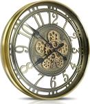 Large Bronze Steampunk Wall Clock with Gears