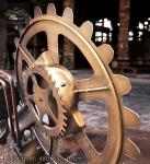 Large Steampunk Wall Clock with Industrial Cogs