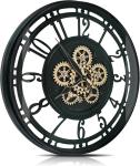 Vintage Black and Gold Steampunk Wall Clock