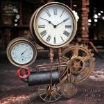 Large Steampunk Wall Clock with Industrial Cogs