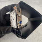 Cartier Santos Swiss Made Travel Desk Alarm Clock