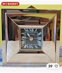 Cartier Stainless Steel Alarm Clock