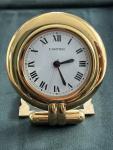 Cartier Colisee Gold Plated Alarm Desk Clock