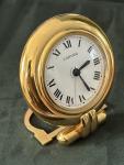 Cartier Colisee Gold Plated Alarm Desk Clock