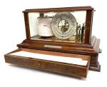 Antique WWI Art Nouveau Mahogany Barograph & Barometer