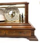 Antique WWI Art Nouveau Mahogany Barograph & Barometer