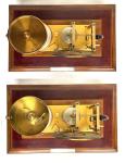Antique WWI Art Nouveau Mahogany Barograph & Barometer