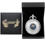 DerMacht Black Silver Skeleton Pocket Watch for All
