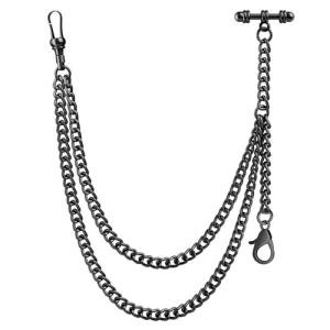 DerMacht Black Pocket Watch Chain with Locket