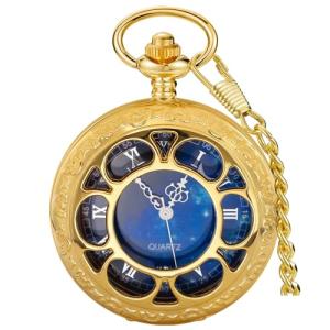 Tiong Men's Steampunk Pocket Watch with Chain