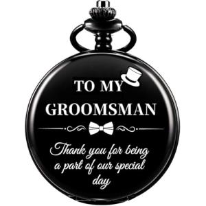 Engraved Wedding Pocket Watches for Groomsmen