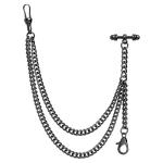 DerMacht Black Pocket Watch Chain with Locket