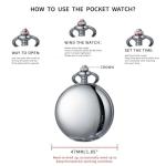 Skeleton Pocket Watch with Roman Numerals and Chain