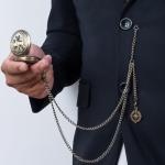 DerMacht Black Pocket Watch Chain with Locket