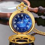 Tiong Men's Steampunk Pocket Watch with Chain
