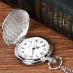 Silver Dragon and Phoenix Quartz Pocket Watch
