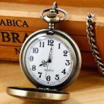 Black Dragon Phoenix Quartz Pocket Watch with Chain