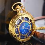 Tiong Men's Steampunk Pocket Watch with Chain