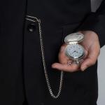 Silver Dragon and Phoenix Quartz Pocket Watch