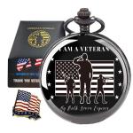 Veterans Pocket Watch with Military Badge Gift Box