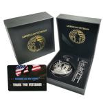 Veterans Pocket Watch with Military Badge Gift Box