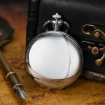 DerMacht Silver Mechanical Pocket Watch with Chain
