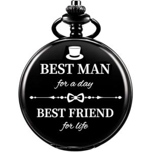 Engraved Pocket Watch for Groomsmen Wedding Gift