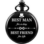 Engraved Pocket Watch for Groomsmen Wedding Gift