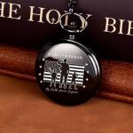 Veterans Pocket Watch with Military Badge Gift Box