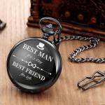 Engraved Pocket Watch for Groomsmen Wedding Gift