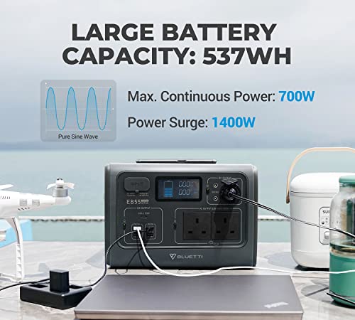 BLUETTI EB55 Solar Power Station with 537Wh Battery