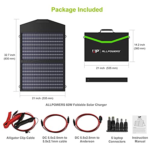 ALLPOWERS 60W Foldable Solar Panel Charger