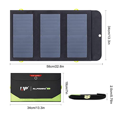 ALLPOWERS 21W Solar Charger with Fast USB Outputs