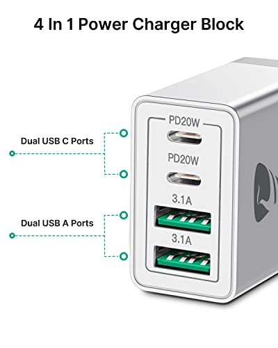 Aioneus 4-Port USB C Wall Charger