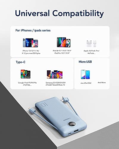 Slim 10000mAh Portable Charger for iPhones and Androids