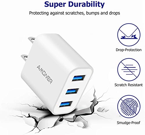 Triple-Port USB Wall Charger for iPhone/Galaxy