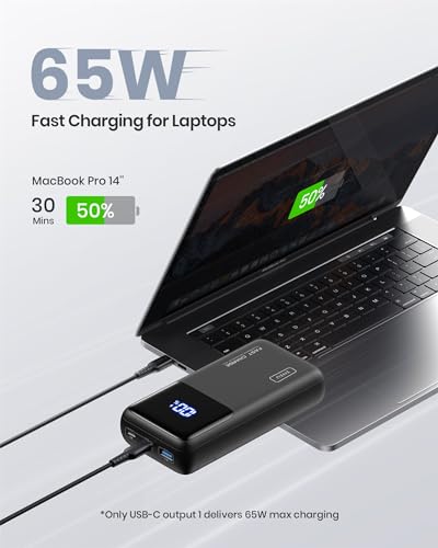 INIU 25000mAh 65W Power Bank for Laptops & Devices