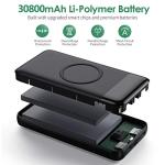 30,800mAh Wireless Portable Charger with Smart LCD Display