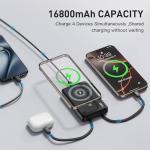 Magnetic Wireless Power Bank 16800mAh with Cables