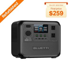 BLUETTI AC70 1000W Portable Power Station & Solar Charger