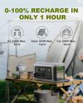 ALLPOWERS 600W Portable Power Station Generator RV LiFePO4 with 100W Solar Panel