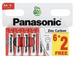 Panasonic AA Zinc Carbon Batteries - 8 Pack