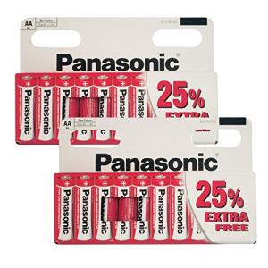 20 Panasonic AA Red Zinc Batteries, 2 Packs