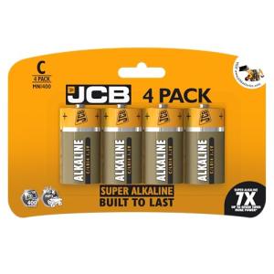 JCB C Size Super Alkaline Batteries - Pack of 4