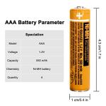 AAA Rechargeable Ni-MH Batteries 4-Pack 550mAh